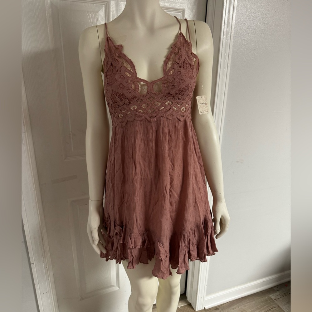 NWT Free People Women's Adella Mauve Boho Slip Dress Size Small - Picture 7 of 10
